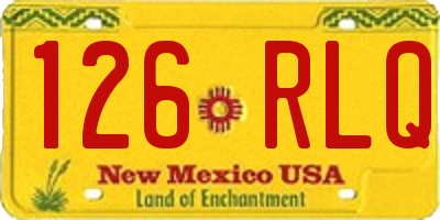 NM license plate 126RLQ