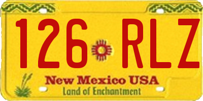 NM license plate 126RLZ