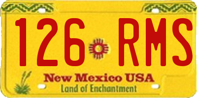NM license plate 126RMS