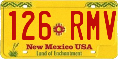 NM license plate 126RMV