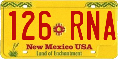 NM license plate 126RNA