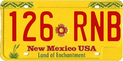 NM license plate 126RNB
