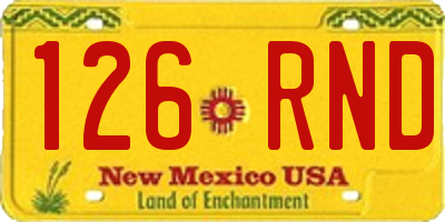 NM license plate 126RND