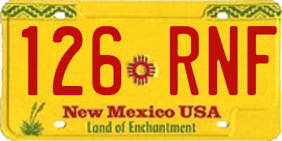 NM license plate 126RNF