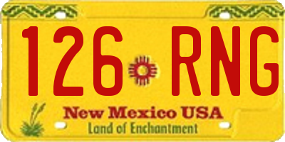 NM license plate 126RNG