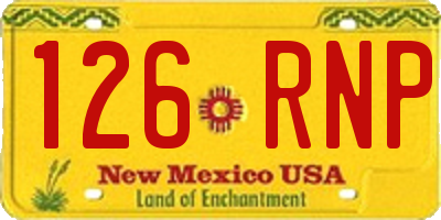 NM license plate 126RNP