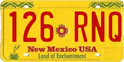 NM license plate 126RNQ