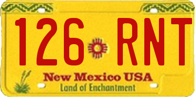 NM license plate 126RNT