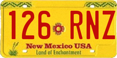 NM license plate 126RNZ