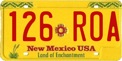 NM license plate 126ROA