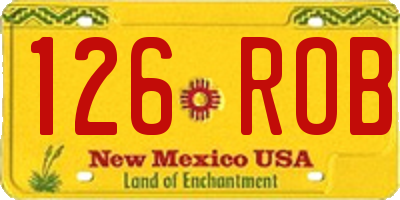 NM license plate 126ROB