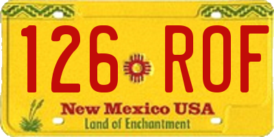 NM license plate 126ROF