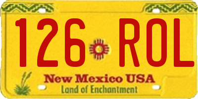 NM license plate 126ROL