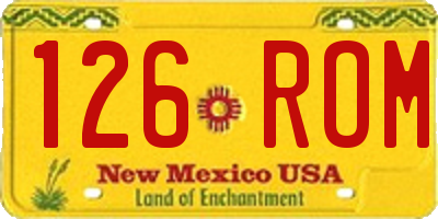 NM license plate 126ROM