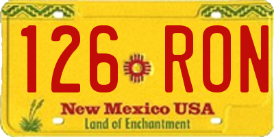 NM license plate 126RON