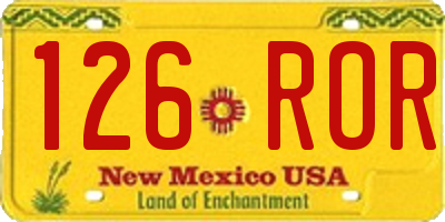NM license plate 126ROR