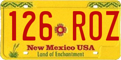 NM license plate 126ROZ