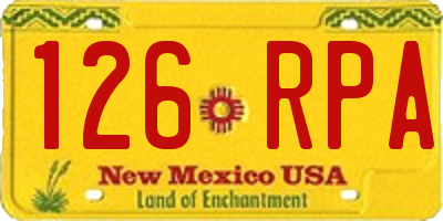 NM license plate 126RPA