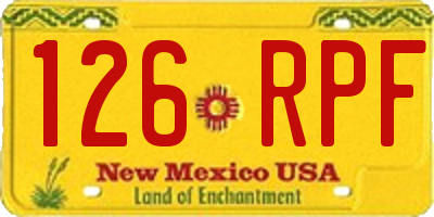 NM license plate 126RPF