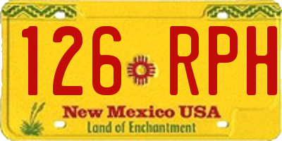 NM license plate 126RPH