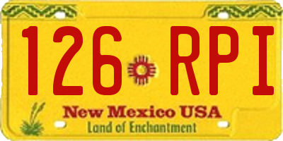 NM license plate 126RPI