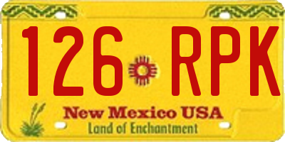 NM license plate 126RPK