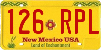NM license plate 126RPL