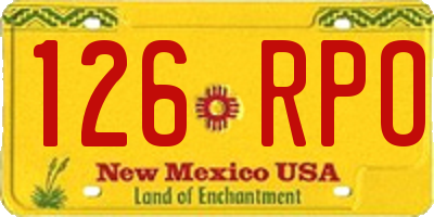 NM license plate 126RPO