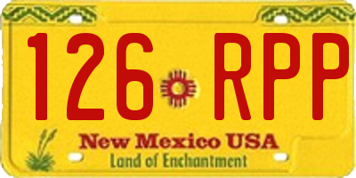 NM license plate 126RPP