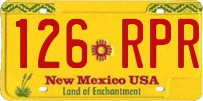 NM license plate 126RPR