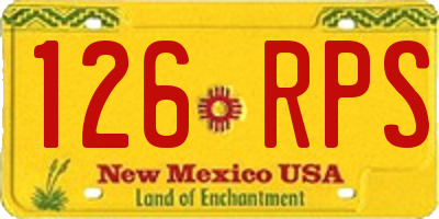NM license plate 126RPS