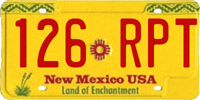 NM license plate 126RPT