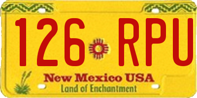 NM license plate 126RPU