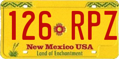 NM license plate 126RPZ