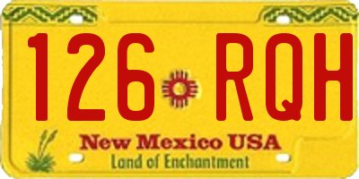 NM license plate 126RQH