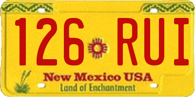 NM license plate 126RUI