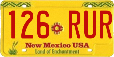 NM license plate 126RUR