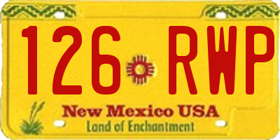 NM license plate 126RWP
