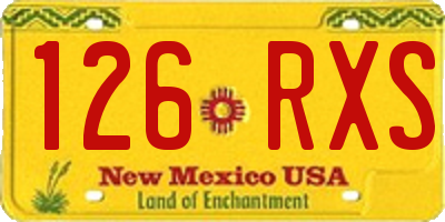 NM license plate 126RXS