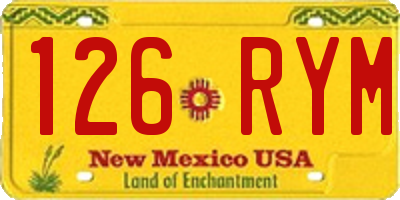 NM license plate 126RYM