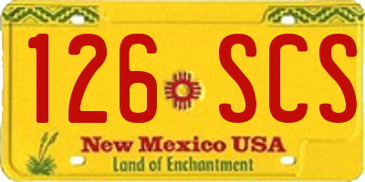NM license plate 126SCS