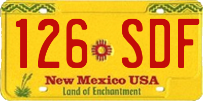 NM license plate 126SDF