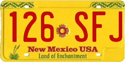 NM license plate 126SFJ