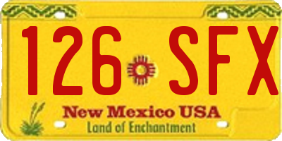 NM license plate 126SFX