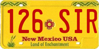 NM license plate 126SIR