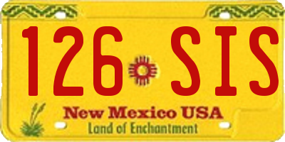 NM license plate 126SIS