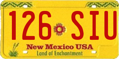NM license plate 126SIU