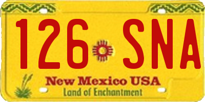 NM license plate 126SNA