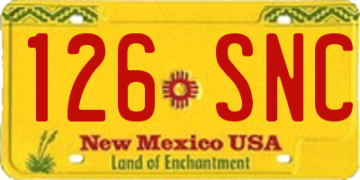 NM license plate 126SNC