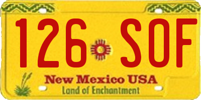 NM license plate 126SOF